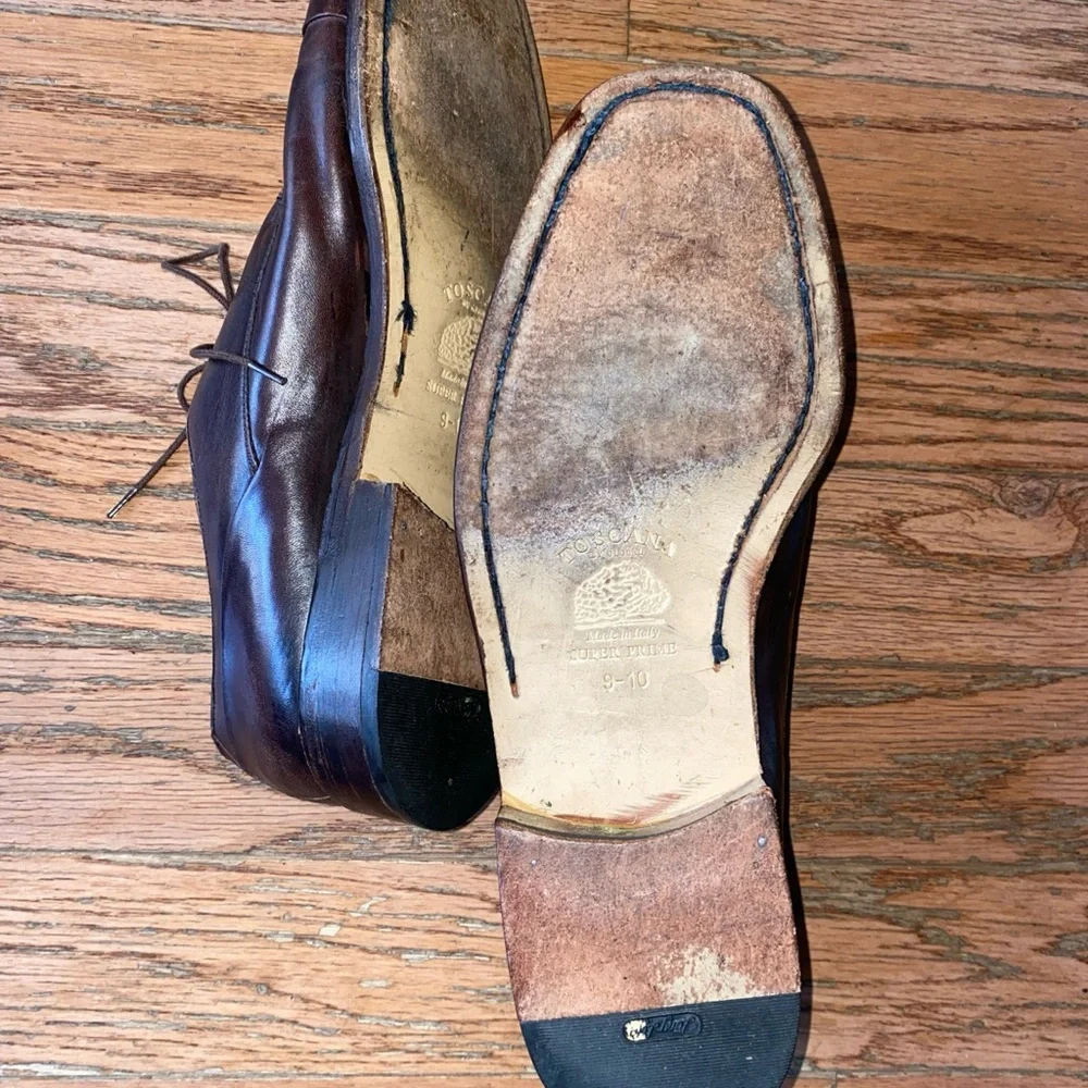 Vintage Magnanni Oxford  Shoes Dark Brown Toscana Global Italy Super Prime 9-10